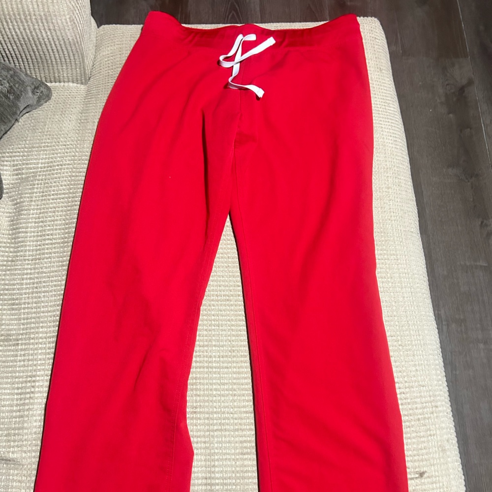 Figs Red Women's Drawstring scrub pants